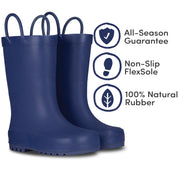 Ribbon Blue Matte Rain Boots